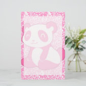 Papeterie Panda rose de bande dessinée (Debout devant)