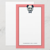 Papeterie Panda Stripes| Ajouter votre nom (Devant / Derrière)
