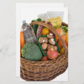Papeterie Panier avec aliments fruits et légumes (Devant / Derrière)