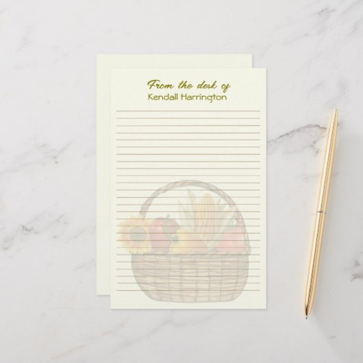 Papeterie Panier végétal personnalisé (Devant/Arrière en situation)