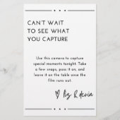 Papeterie Panneau de la table de la caméra jetable (Devant)