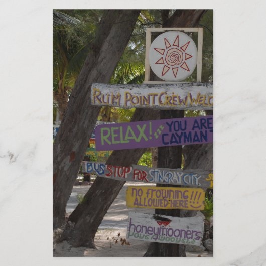 Papeterie Panneau de signalisation Rum Point Grand Cayman (Devant)