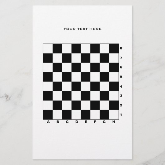 Papeterie Panneau d'échecs imprimable avec des chiffres et d (Devant)