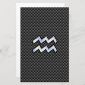 Papeterie Panneau Zodiaque Aquarius Style fibre de carbone (Devant / Derrière)