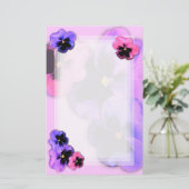 Papeterie Pansies en rose (Debout devant)