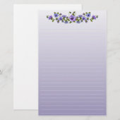 Papeterie Pansies violettes Bouquet Floral (Devant / Derrière)