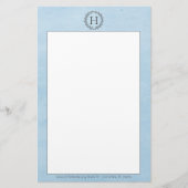 Papeterie Papier à courroie Monogramme bleu (Devant)