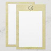 Papeterie Papier à courroie Monogramme jaune (Devant / Derrière)
