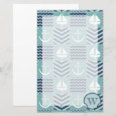 Papeterie Papier à courtepointe nautique (Devant / Derrière)