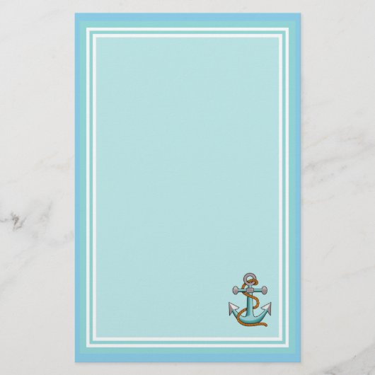 Papeterie Papier à écrire bleu avec ancre (Devant)