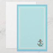 Papeterie Papier à écrire bleu avec ancre (Devant / Derrière)