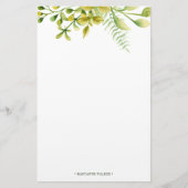 Papeterie Papier à en-tête personnalisé Monogramme Vert Feui (Devant)