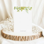 Papeterie Papier à en-tête personnalisé Monogramme Vert Feui