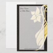 Papeterie Papier à fleurs dorées (Devant / Derrière)