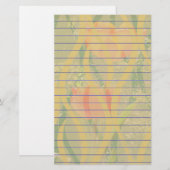 Papeterie Papier à fleurs orange (Devant / Derrière)