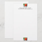 Papeterie Papier à fleurs orange (Devant / Derrière)