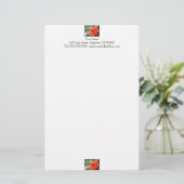 Papeterie Papier à fleurs orange (Debout devant)