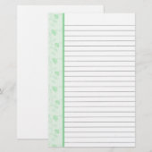 Papeterie Papier à fleurs vert (Devant / Derrière)