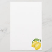 Papeterie Papier à lettres à citron et à fleurs personnalisé (Dos)