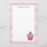 Papier à lettres à gâteau rose cute personnalisé