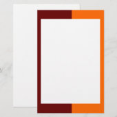 Papeterie Papier à lettres à la frontière marron et orange (Devant / Derrière)