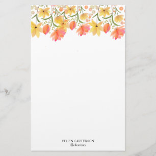 Papeterie Papier à lettres à monogramme floral de jardin dél
