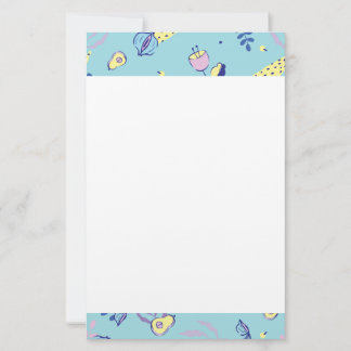 Papeterie Papier à lettres à motif floral aqua