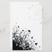 Papeterie Papier à lettres Abstrait d'art noir (Devant / Derrière)