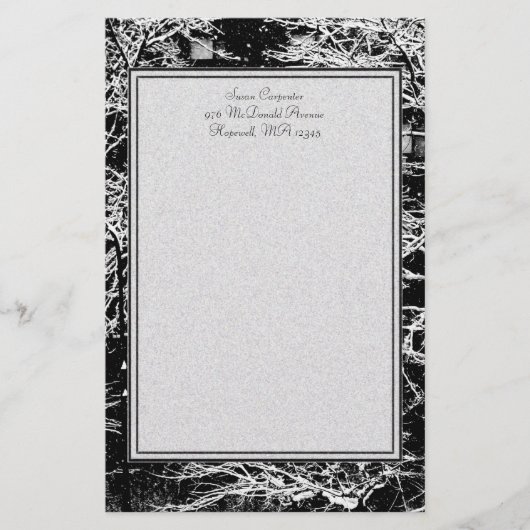 Papeterie Papier à lettres 'Abstrait hiver' (Devant)