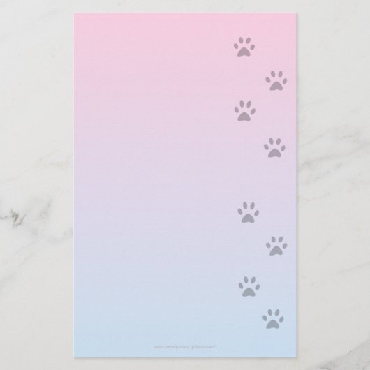 Papeterie Papier à lettres avec des empreintes de pas de (Devant)