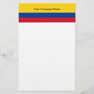 Papeterie Papier à lettres avec le drapeau colombien