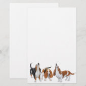 Papeterie Papier à lettres Basset Hounds (Devant / Derrière)