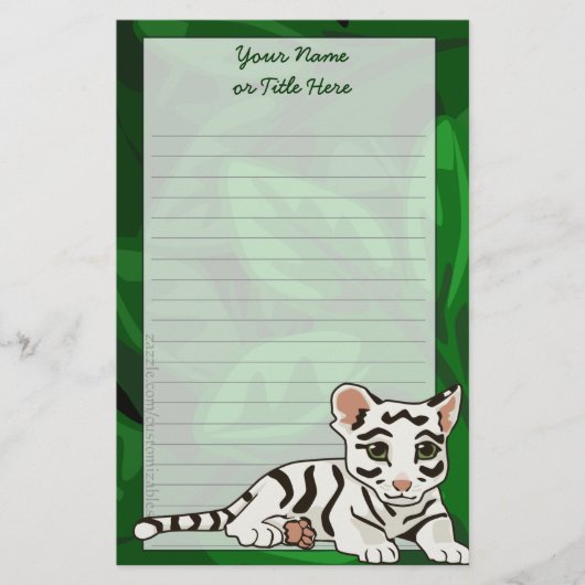 Papeterie Papier à lettres blanc Tiger (Devant)