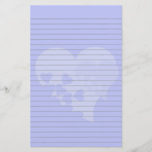 Papeterie Papier à lettres bleu coeur