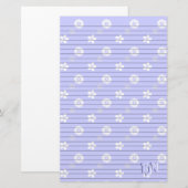 Papeterie Papier à lettres bleu et blanc (Devant / Derrière)