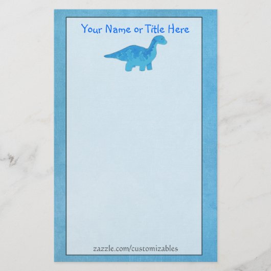 Papeterie Papier à lettres Blue Dino (Devant)