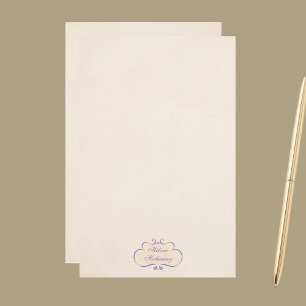 Papeterie Papier à lettres bouclier de nom romantique vintag