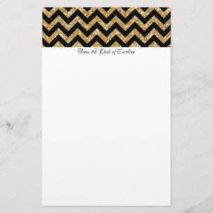 Papeterie Papier à lettres Chevron Parties scintillant or