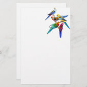 Papeterie Papier à lettres colorées Rosella Parrots (Devant / Derrière)