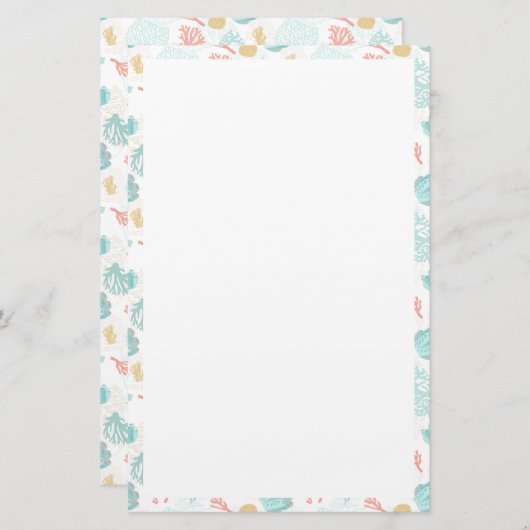 Papeterie Papier à lettres - Corail (Devant / Derrière)