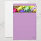 Papeterie Papier à lettres "couleurs de Pâques" (Lavande) (Devant / Derrière)
