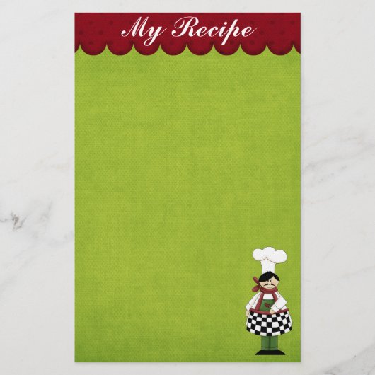 Papeterie Papier à lettres Cute Chef (Devant)