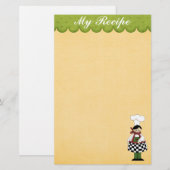 Papeterie Papier à lettres Cute Chef (Devant / Derrière)