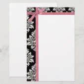 Papeterie Papier à lettres Damas et ruban (Devant / Derrière)