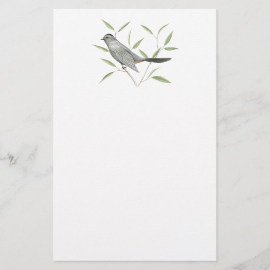 Papeterie Papier à lettres d'art pour oiseaux gris (Devant)