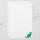 Papeterie Papier à lettres de chat avec chaton vert (Devant / Derrière)