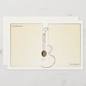 Papeterie Papier à lettres de conception de logo de guitare (Devant / Derrière)