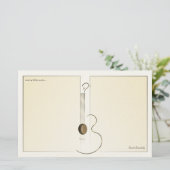 Papeterie Papier à lettres de conception de logo de guitare (Debout devant)