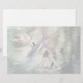 Papeterie Papier à lettres dédoublée de petite sirène (Devant / Derrière)