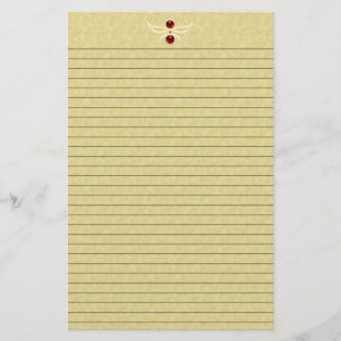 Papeterie Papier à lettres doré élégant avec lignes optionne